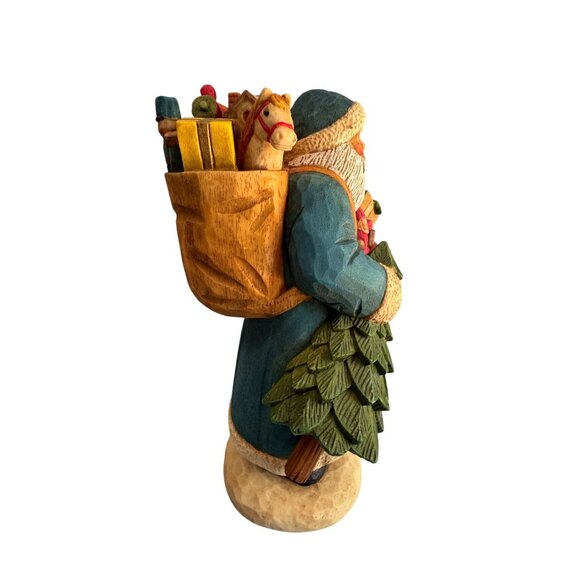 Kurt Adler Santa Figurine Blue Coat Resin 10.5" Hand-Painted Collectible Heavy - Picture 6 of 8